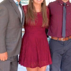 Maroon Lace Dress